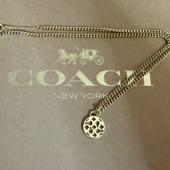Coach Dainty Gold-tone Signature Poppy Pendant Necklace - Picture 4 of 7